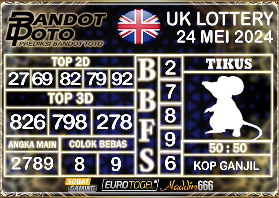 Prediksi Togel UK6D Lottery 24 MEI 2024