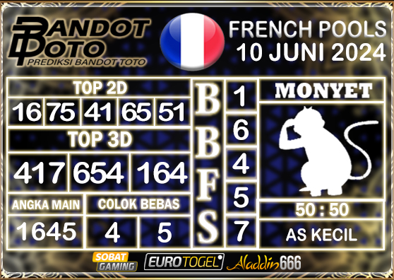 Prediksi Togel French Pools 10 JUNI 2024