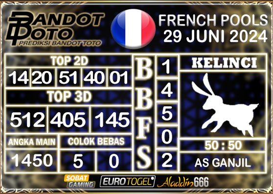 Prediksi Togel French Pools 29 JUNI 2024