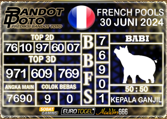 Prediksi Togel French Pools 30 JUNI 2024