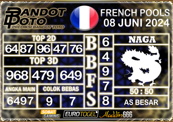 Prediksi Togel French Pools 09 JUNI 2024