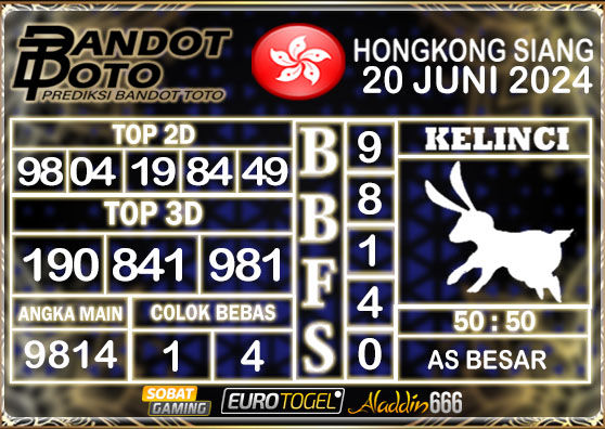 Prediksi Togel HK Siang 20 JUNI 2024