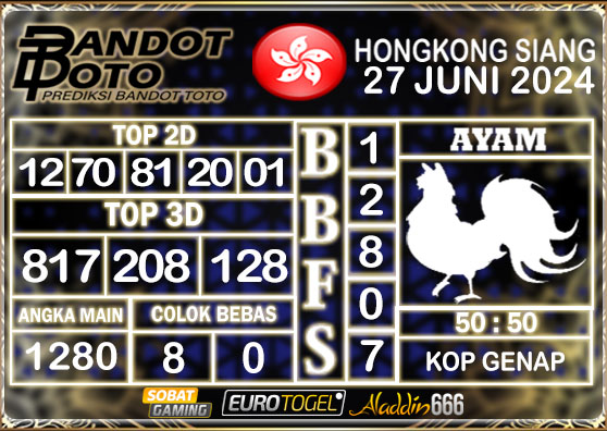 Prediksi Togel HK Siang 27 JUNI 2024