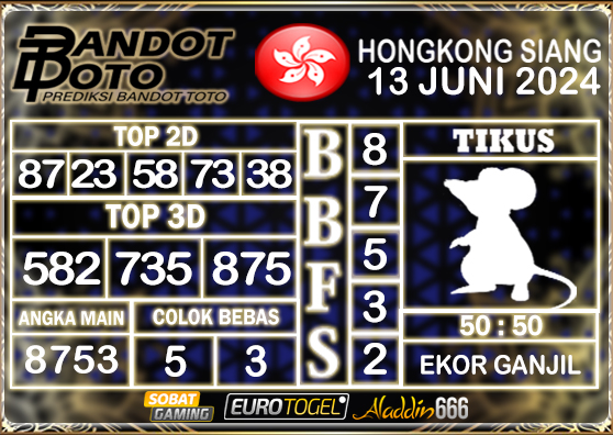 Prediksi Togel HK Siang 13 JUNI 2024