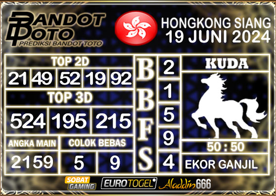 Prediksi Togel HK Siang 19 JUNI 2024