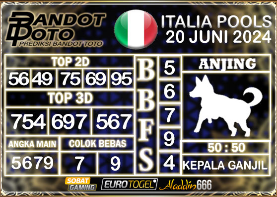 Prediksi Togel Italia Pools 20 JUNI 2024