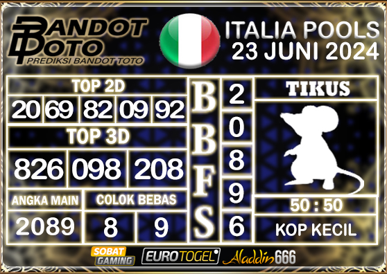 Prediksi Togel Italia Pools 23 JUNI 2024