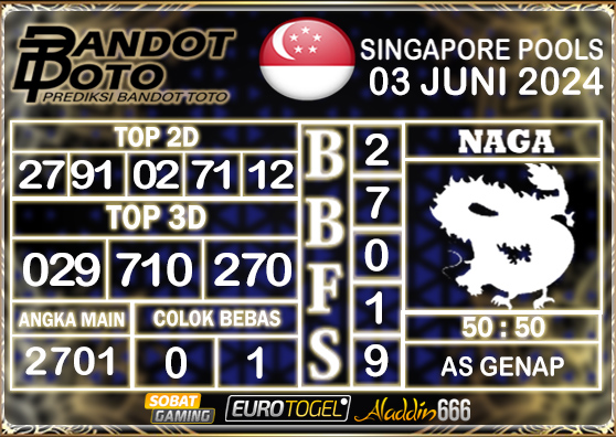 Prediksi Togel Singapore Pools 03 MEI 2024