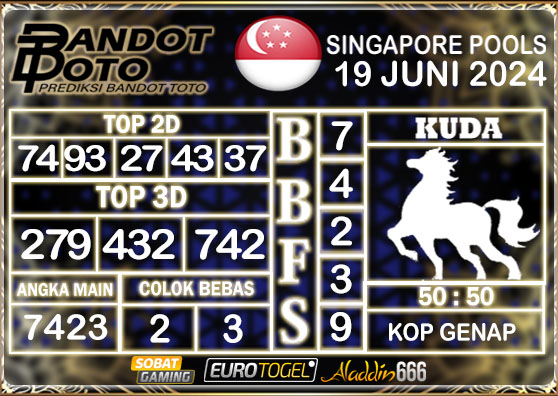 Prediksi Togel Singapore Pools 19 JUNI 2024