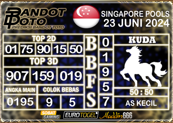 Prediksi Togel Singapore Pools 23 JUNI 2024