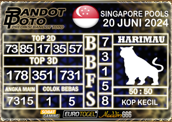 Prediksi Togel Singapore Pools 20 JUNI 2024