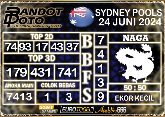 Prediksi Togel Sydney Pools 24 JUNI 2024