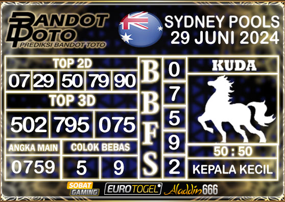 Prediksi Togel Sydney Pools 29 JUNI 2024