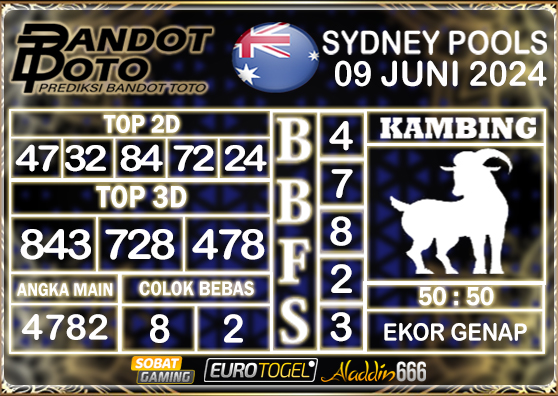 Prediksi Togel Sydney Pools 09 JUNI 2024