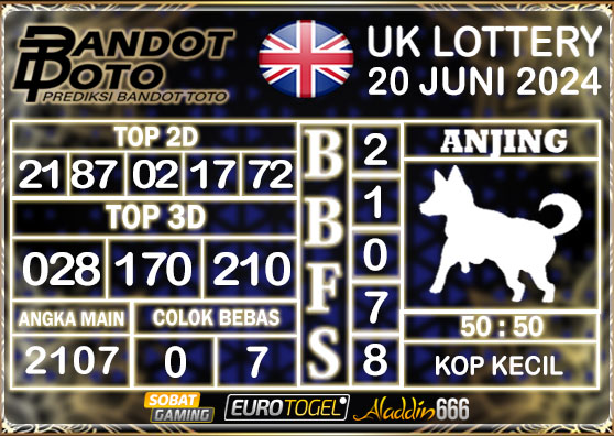 Prediksi Togel UK6D Lottery 20 JUNI 2024