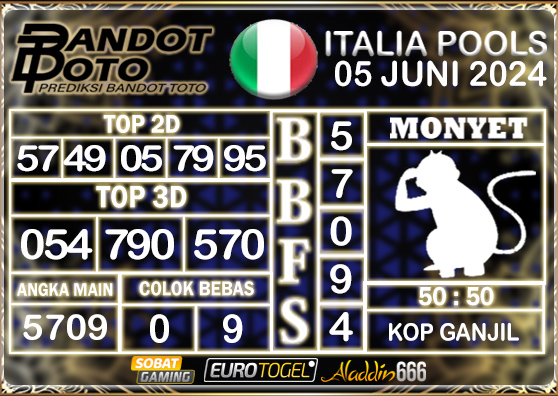 Prediksi Togel Italia Pools 05 JUNI 2024