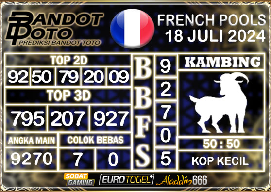 Prediksi Togel French Pools 18 Juli 2024