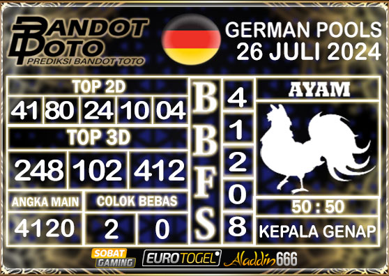 Prediksi Togel German Pools 26 Juli 2024