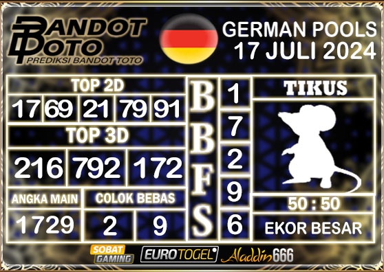 Prediksi Togel German Pools 17 Juli 2024