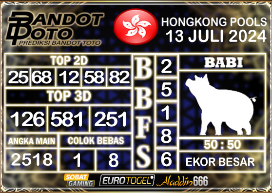 Prediksi Togel Hongkong Pools 13 Juli 2024