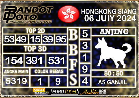 Prediksi Togel HK Siang 06 Juli 2024