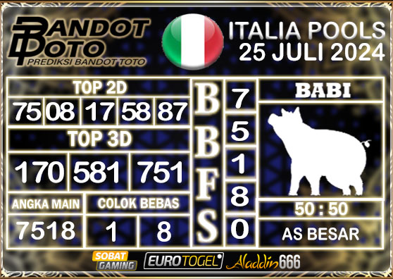 Prediksi Togel Italia Pools 25 Juli 2024