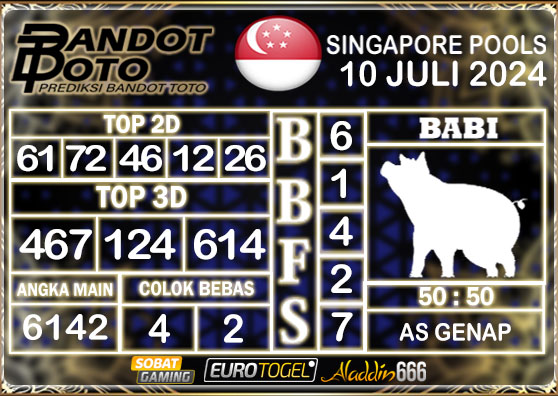 Prediksi Togel Singapore Pools 10 Juli 2024