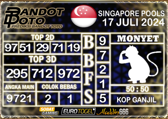 Prediksi Togel Singapore Pools 17 Juli 2024