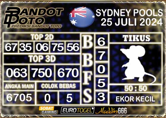 Prediksi Togel Sydney Pools 25 Juli 2024