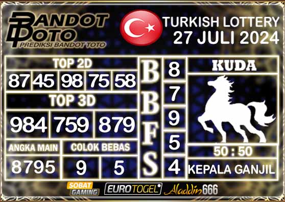 Prediksi Togel Turki Pools 27 Juli 2024