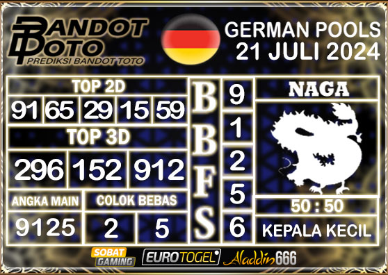 Prediksi Togel German Pools 21 Juli 2024