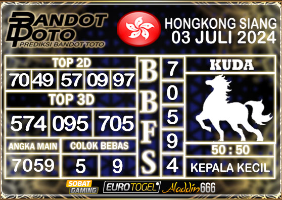 Prediksi Togel HK Siang 03 Juli 2024