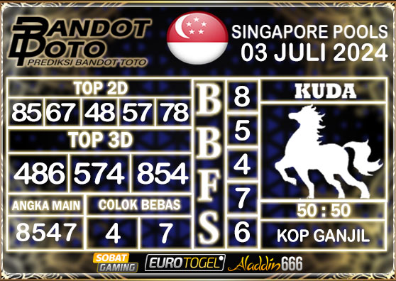 Prediksi Togel Singapore Pools 03 Juli 2024