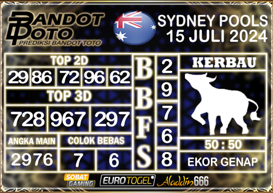 Prediksi Togel Sydney Pools 15 Juli 2024