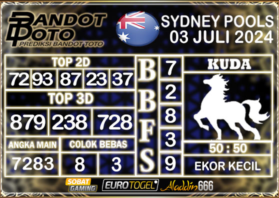 Prediksi Togel Sydney Pools 03 Juli 2024