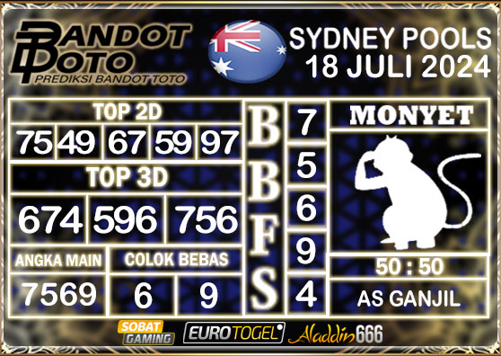 Prediksi Togel Sydney Pools 18 Juli 2024