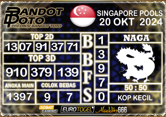 Prediksi Togel Singapore Pools 20 OKTOBER 2024