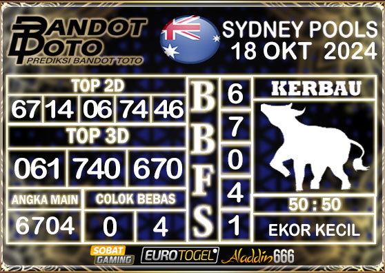 Prediksi Togel Sydney Pools 18 OKTOBER 2024