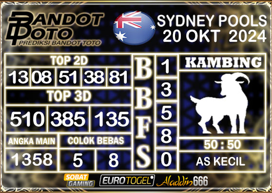 Prediksi Togel Sydney Pools 20 OKTOBER 2024